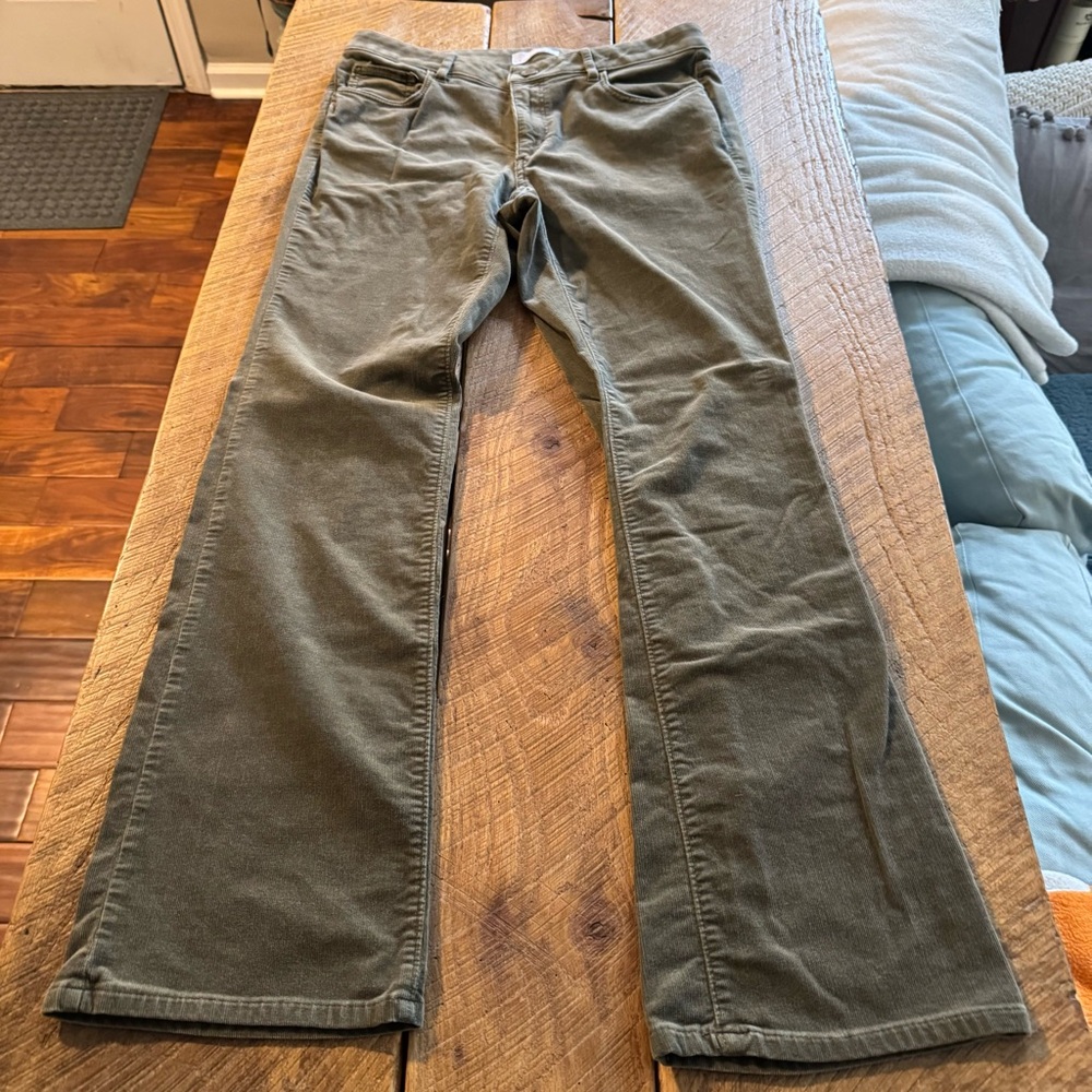 LOFT Olive Green Boot Cut Corduroy Pants
